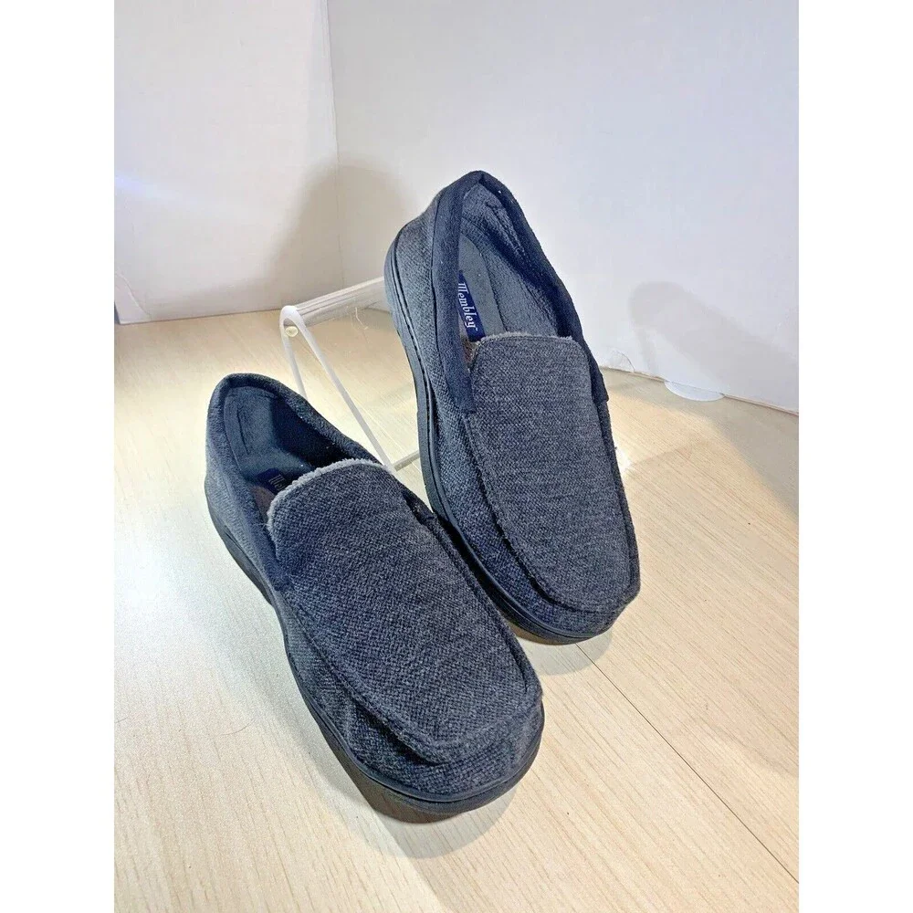 Wembley Memory Foam Slipper Shoe Mens XL 11-12 Black Indoor Outdoor Sole